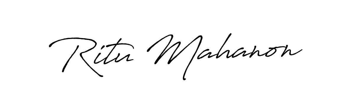 Similarly Antro_Vectra_Bolder is the best handwritten signature design. Signature creator online .You can use it as an online autograph creator for name Ritu Mahanon. Ritu Mahanon signature style 7 images and pictures png