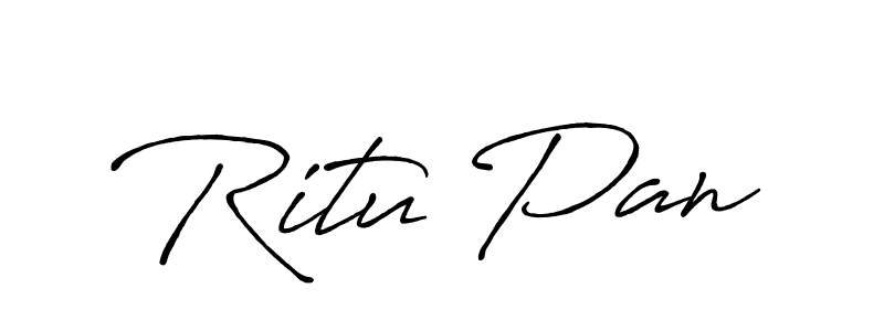 How to make Ritu Pan name signature. Use Antro_Vectra_Bolder style for creating short signs online. This is the latest handwritten sign. Ritu Pan signature style 7 images and pictures png