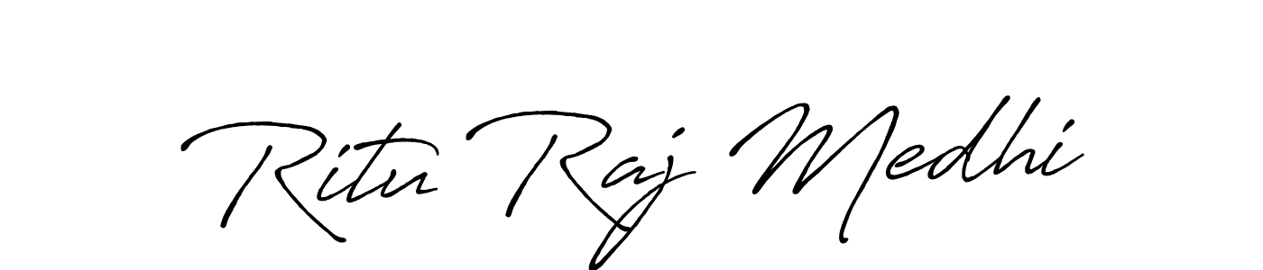Make a beautiful signature design for name Ritu Raj Medhi. With this signature (Antro_Vectra_Bolder) style, you can create a handwritten signature for free. Ritu Raj Medhi signature style 7 images and pictures png