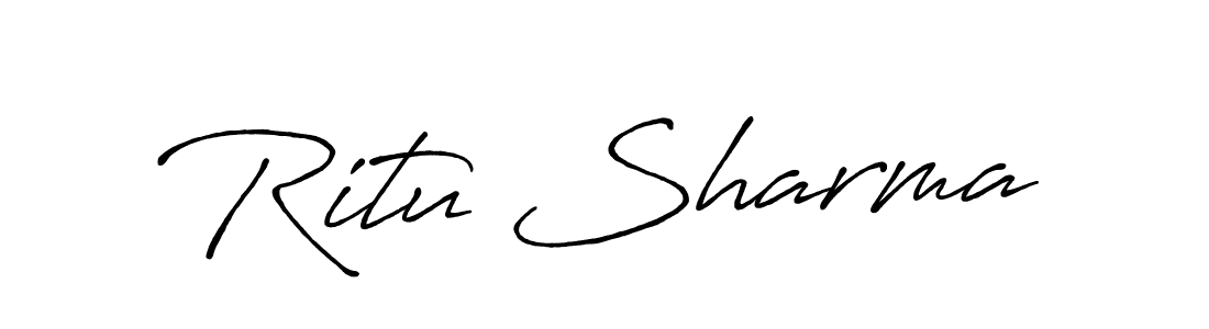 Create a beautiful signature design for name Ritu Sharma. With this signature (Antro_Vectra_Bolder) fonts, you can make a handwritten signature for free. Ritu Sharma signature style 7 images and pictures png
