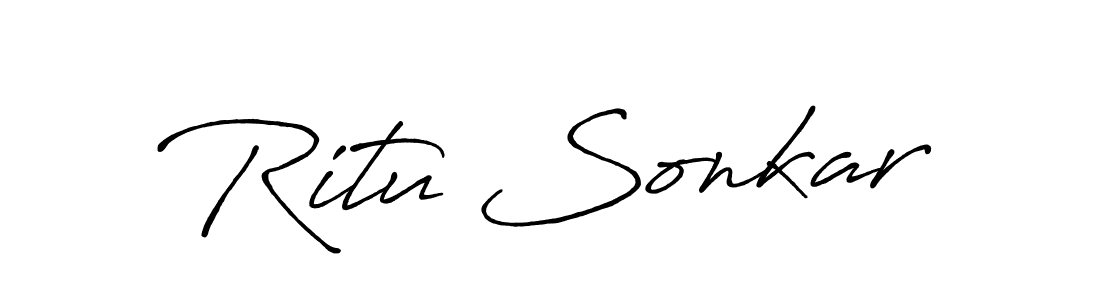 Ritu Sonkar stylish signature style. Best Handwritten Sign (Antro_Vectra_Bolder) for my name. Handwritten Signature Collection Ideas for my name Ritu Sonkar. Ritu Sonkar signature style 7 images and pictures png