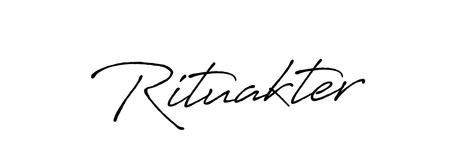 Antro_Vectra_Bolder is a professional signature style that is perfect for those who want to add a touch of class to their signature. It is also a great choice for those who want to make their signature more unique. Get Rituakter name to fancy signature for free. Rituakter signature style 7 images and pictures png