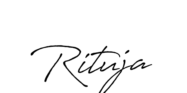 How to make Rituja name signature. Use Antro_Vectra_Bolder style for creating short signs online. This is the latest handwritten sign. Rituja signature style 7 images and pictures png