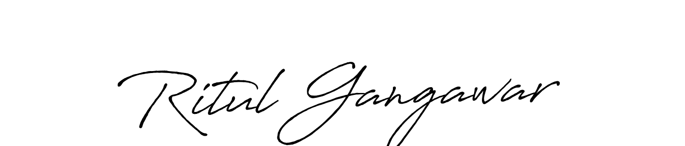 Also we have Ritul Gangawar name is the best signature style. Create professional handwritten signature collection using Antro_Vectra_Bolder autograph style. Ritul Gangawar signature style 7 images and pictures png