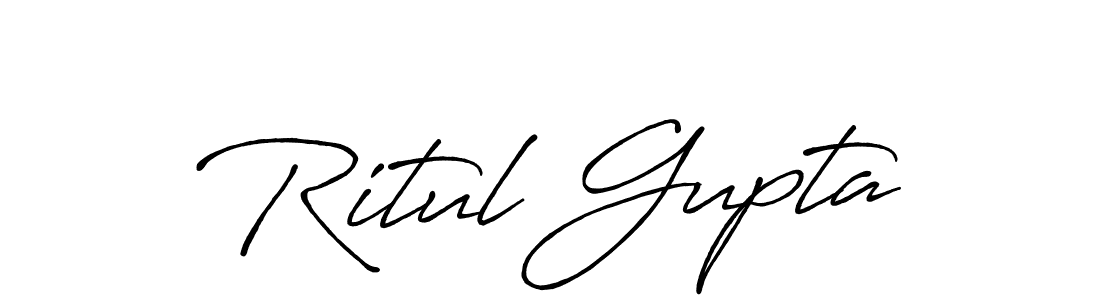 Use a signature maker to create a handwritten signature online. With this signature software, you can design (Antro_Vectra_Bolder) your own signature for name Ritul Gupta. Ritul Gupta signature style 7 images and pictures png