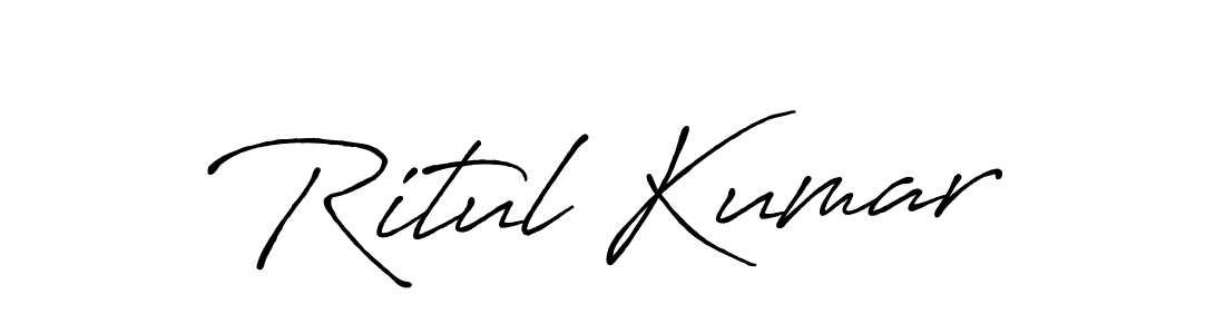 Ritul Kumar stylish signature style. Best Handwritten Sign (Antro_Vectra_Bolder) for my name. Handwritten Signature Collection Ideas for my name Ritul Kumar. Ritul Kumar signature style 7 images and pictures png