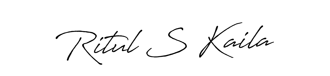 Also we have Ritul S Kaila name is the best signature style. Create professional handwritten signature collection using Antro_Vectra_Bolder autograph style. Ritul S Kaila signature style 7 images and pictures png