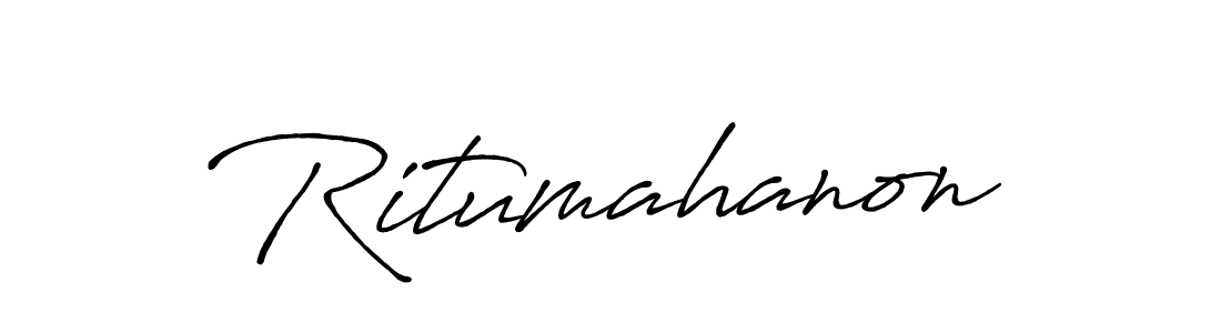 How to make Ritumahanon signature? Antro_Vectra_Bolder is a professional autograph style. Create handwritten signature for Ritumahanon name. Ritumahanon signature style 7 images and pictures png