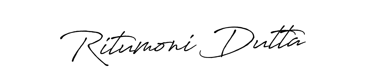 Make a beautiful signature design for name Ritumoni Dutta. With this signature (Antro_Vectra_Bolder) style, you can create a handwritten signature for free. Ritumoni Dutta signature style 7 images and pictures png