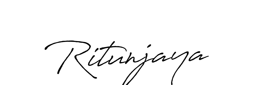 Use a signature maker to create a handwritten signature online. With this signature software, you can design (Antro_Vectra_Bolder) your own signature for name Ritunjaya. Ritunjaya signature style 7 images and pictures png