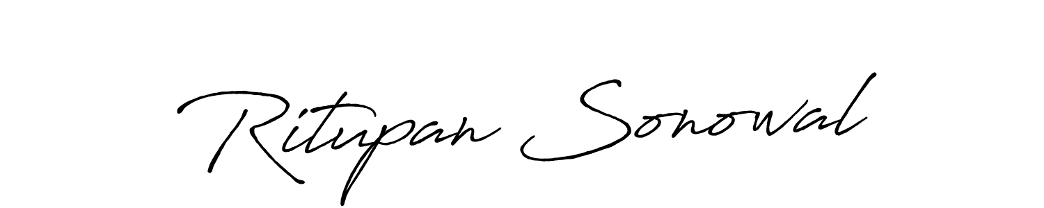 Make a beautiful signature design for name Ritupan Sonowal. With this signature (Antro_Vectra_Bolder) style, you can create a handwritten signature for free. Ritupan Sonowal signature style 7 images and pictures png