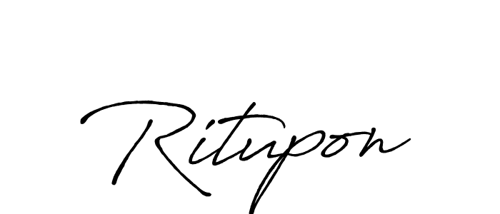 Use a signature maker to create a handwritten signature online. With this signature software, you can design (Antro_Vectra_Bolder) your own signature for name Ritupon. Ritupon signature style 7 images and pictures png
