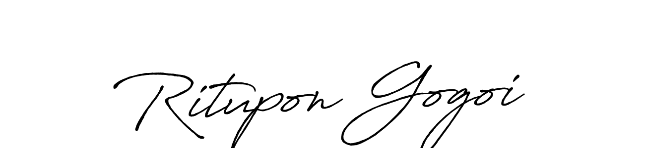 How to make Ritupon Gogoi signature? Antro_Vectra_Bolder is a professional autograph style. Create handwritten signature for Ritupon Gogoi name. Ritupon Gogoi signature style 7 images and pictures png