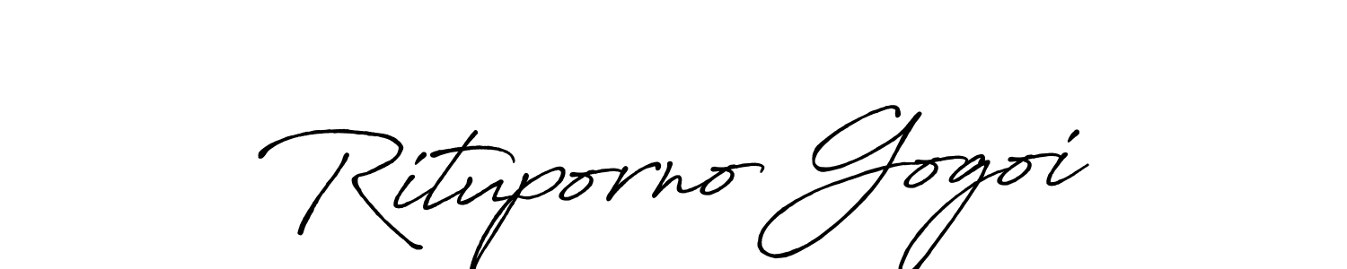 Antro_Vectra_Bolder is a professional signature style that is perfect for those who want to add a touch of class to their signature. It is also a great choice for those who want to make their signature more unique. Get Rituporno Gogoi name to fancy signature for free. Rituporno Gogoi signature style 7 images and pictures png