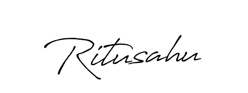 Use a signature maker to create a handwritten signature online. With this signature software, you can design (Antro_Vectra_Bolder) your own signature for name Ritusahu. Ritusahu signature style 7 images and pictures png