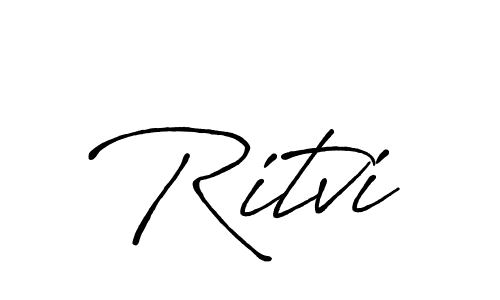 How to make Ritvi name signature. Use Antro_Vectra_Bolder style for creating short signs online. This is the latest handwritten sign. Ritvi signature style 7 images and pictures png