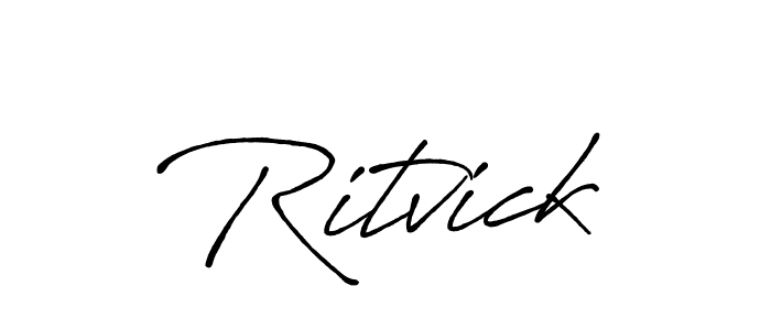 The best way (Antro_Vectra_Bolder) to make a short signature is to pick only two or three words in your name. The name Ritvick include a total of six letters. For converting this name. Ritvick signature style 7 images and pictures png