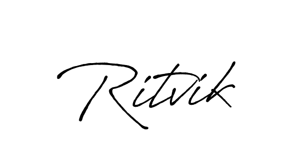 How to make Ritvik signature? Antro_Vectra_Bolder is a professional autograph style. Create handwritten signature for Ritvik name. Ritvik signature style 7 images and pictures png