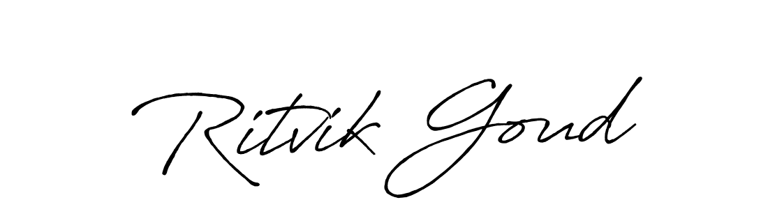 Use a signature maker to create a handwritten signature online. With this signature software, you can design (Antro_Vectra_Bolder) your own signature for name Ritvik Goud. Ritvik Goud signature style 7 images and pictures png