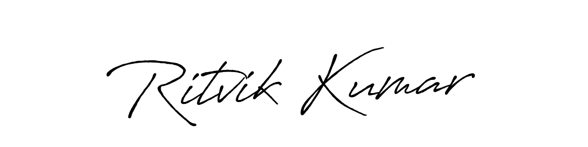 Make a beautiful signature design for name Ritvik Kumar. With this signature (Antro_Vectra_Bolder) style, you can create a handwritten signature for free. Ritvik Kumar signature style 7 images and pictures png