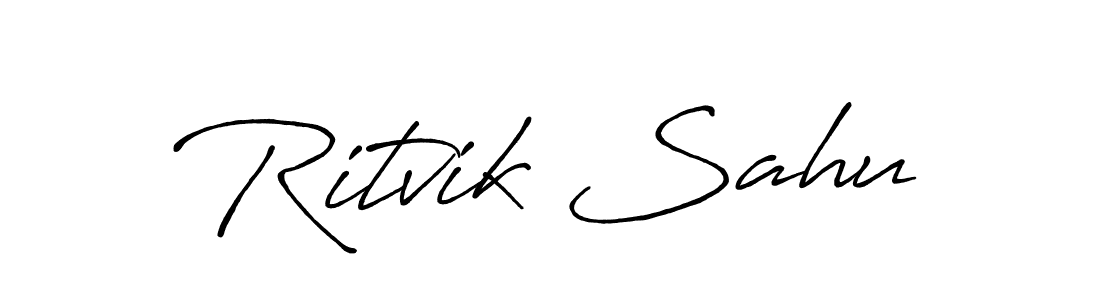 Create a beautiful signature design for name Ritvik Sahu. With this signature (Antro_Vectra_Bolder) fonts, you can make a handwritten signature for free. Ritvik Sahu signature style 7 images and pictures png