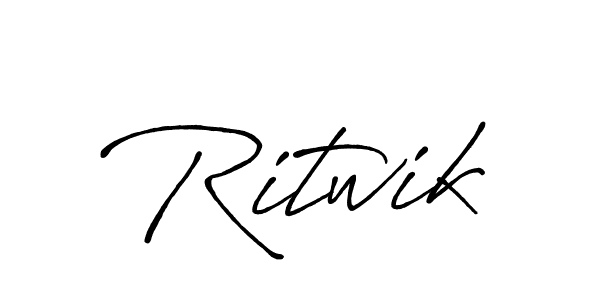 How to make Ritwik signature? Antro_Vectra_Bolder is a professional autograph style. Create handwritten signature for Ritwik name. Ritwik signature style 7 images and pictures png