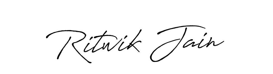 The best way (Antro_Vectra_Bolder) to make a short signature is to pick only two or three words in your name. The name Ritwik Jain include a total of six letters. For converting this name. Ritwik Jain signature style 7 images and pictures png