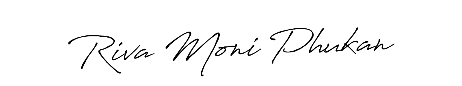 Riva Moni Phukan stylish signature style. Best Handwritten Sign (Antro_Vectra_Bolder) for my name. Handwritten Signature Collection Ideas for my name Riva Moni Phukan. Riva Moni Phukan signature style 7 images and pictures png