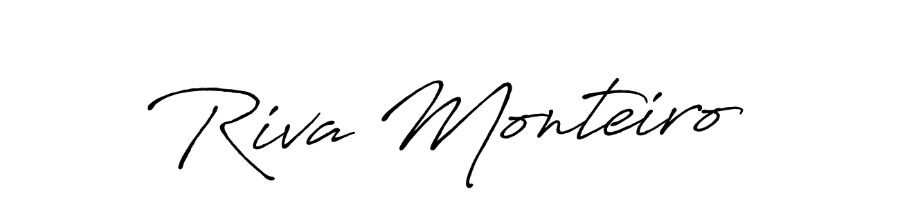 How to make Riva Monteiro name signature. Use Antro_Vectra_Bolder style for creating short signs online. This is the latest handwritten sign. Riva Monteiro signature style 7 images and pictures png