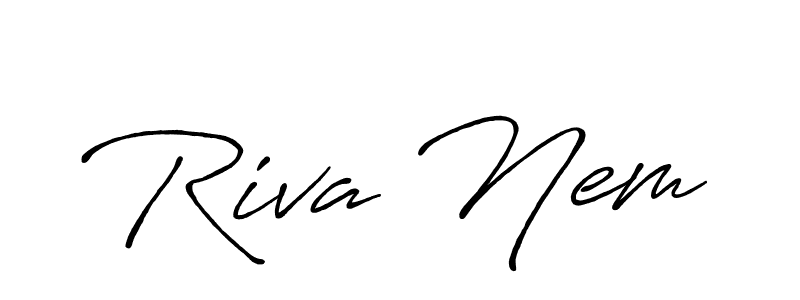 Similarly Antro_Vectra_Bolder is the best handwritten signature design. Signature creator online .You can use it as an online autograph creator for name Riva Nem. Riva Nem signature style 7 images and pictures png