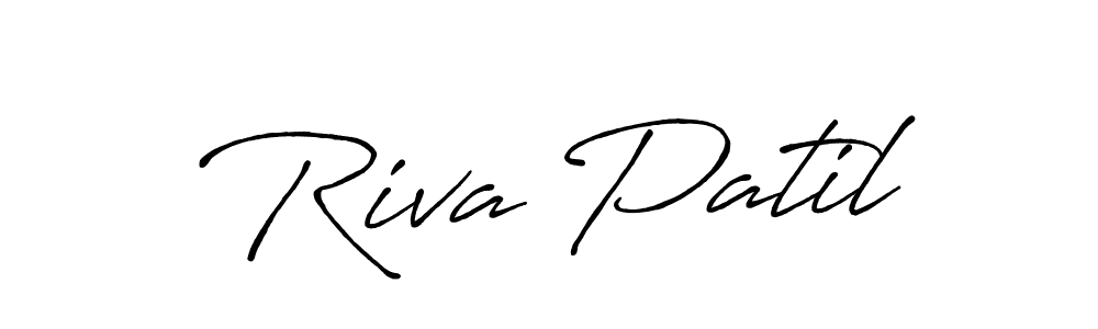 You should practise on your own different ways (Antro_Vectra_Bolder) to write your name (Riva Patil) in signature. don't let someone else do it for you. Riva Patil signature style 7 images and pictures png