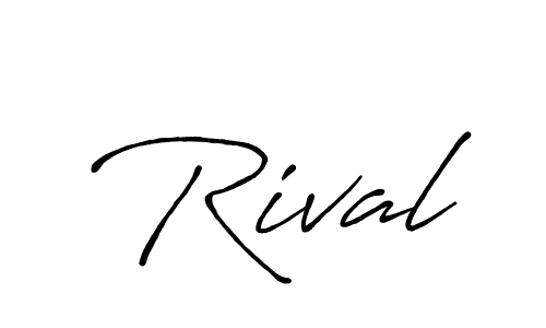 Make a beautiful signature design for name Rival. With this signature (Antro_Vectra_Bolder) style, you can create a handwritten signature for free. Rival signature style 7 images and pictures png