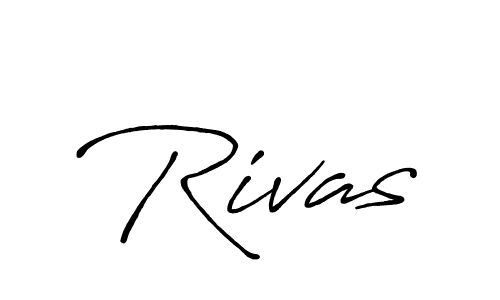 Use a signature maker to create a handwritten signature online. With this signature software, you can design (Antro_Vectra_Bolder) your own signature for name Rivas. Rivas signature style 7 images and pictures png