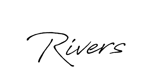 Rivers stylish signature style. Best Handwritten Sign (Antro_Vectra_Bolder) for my name. Handwritten Signature Collection Ideas for my name Rivers. Rivers signature style 7 images and pictures png