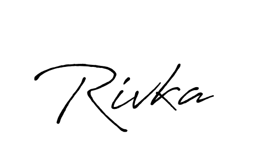 if you are searching for the best signature style for your name Rivka. so please give up your signature search. here we have designed multiple signature styles  using Antro_Vectra_Bolder. Rivka signature style 7 images and pictures png