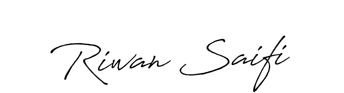 How to make Riwan Saifi name signature. Use Antro_Vectra_Bolder style for creating short signs online. This is the latest handwritten sign. Riwan Saifi signature style 7 images and pictures png
