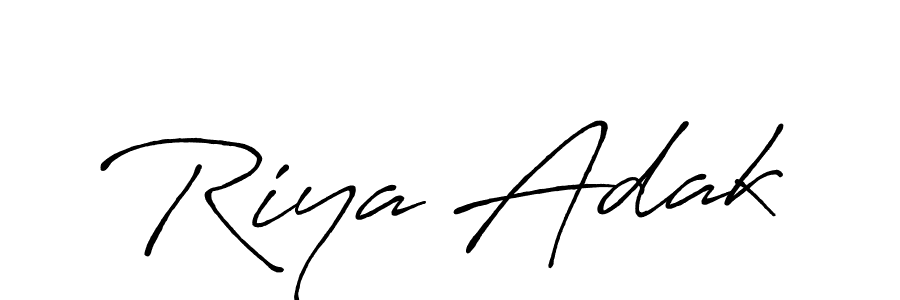 Create a beautiful signature design for name Riya Adak. With this signature (Antro_Vectra_Bolder) fonts, you can make a handwritten signature for free. Riya Adak signature style 7 images and pictures png