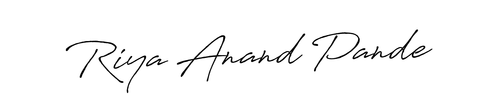 Also You can easily find your signature by using the search form. We will create Riya Anand Pande name handwritten signature images for you free of cost using Antro_Vectra_Bolder sign style. Riya Anand Pande signature style 7 images and pictures png