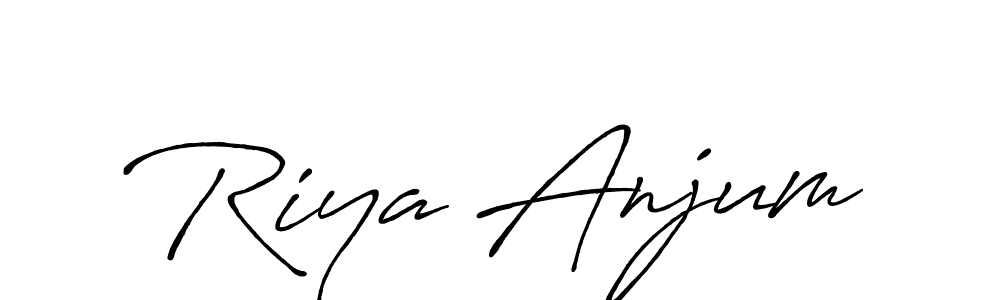Make a beautiful signature design for name Riya Anjum. With this signature (Antro_Vectra_Bolder) style, you can create a handwritten signature for free. Riya Anjum signature style 7 images and pictures png