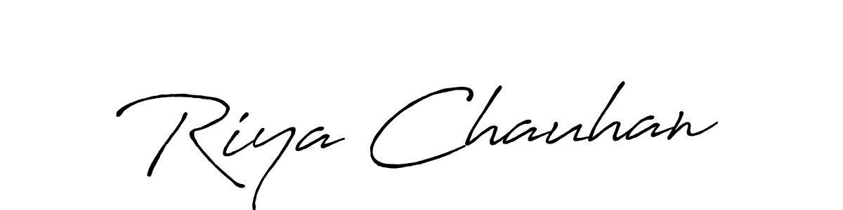 Also we have Riya Chauhan name is the best signature style. Create professional handwritten signature collection using Antro_Vectra_Bolder autograph style. Riya Chauhan signature style 7 images and pictures png