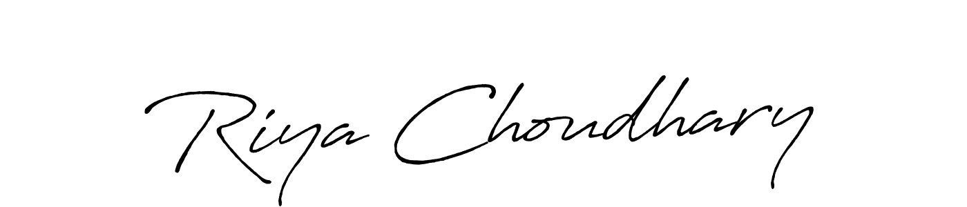 How to make Riya Choudhary name signature. Use Antro_Vectra_Bolder style for creating short signs online. This is the latest handwritten sign. Riya Choudhary signature style 7 images and pictures png