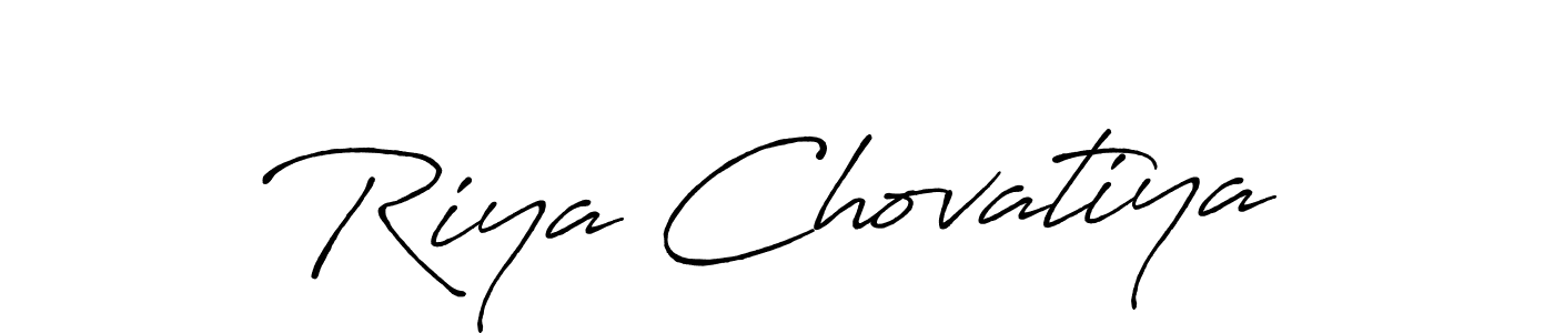 Design your own signature with our free online signature maker. With this signature software, you can create a handwritten (Antro_Vectra_Bolder) signature for name Riya Chovatiya. Riya Chovatiya signature style 7 images and pictures png