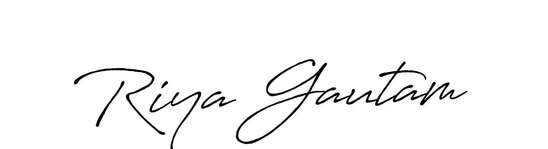 Antro_Vectra_Bolder is a professional signature style that is perfect for those who want to add a touch of class to their signature. It is also a great choice for those who want to make their signature more unique. Get Riya Gautam name to fancy signature for free. Riya Gautam signature style 7 images and pictures png