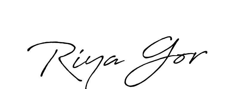 Use a signature maker to create a handwritten signature online. With this signature software, you can design (Antro_Vectra_Bolder) your own signature for name Riya Gor. Riya Gor signature style 7 images and pictures png