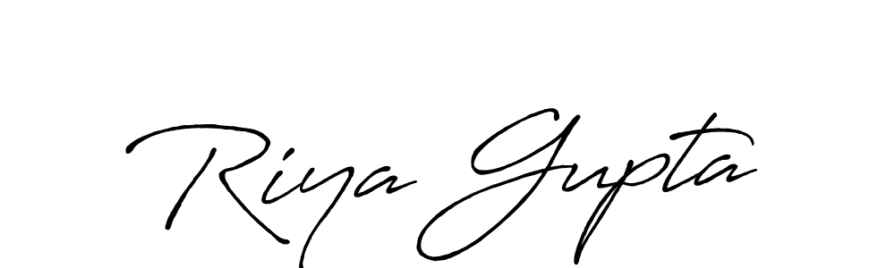 Use a signature maker to create a handwritten signature online. With this signature software, you can design (Antro_Vectra_Bolder) your own signature for name Riya Gupta. Riya Gupta signature style 7 images and pictures png