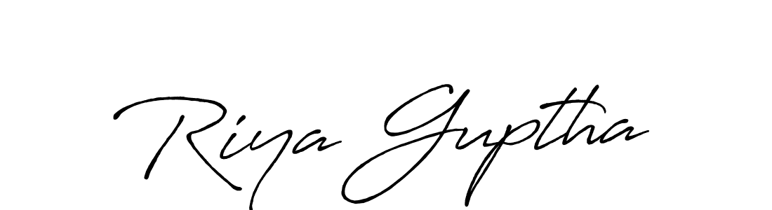 Use a signature maker to create a handwritten signature online. With this signature software, you can design (Antro_Vectra_Bolder) your own signature for name Riya Guptha. Riya Guptha signature style 7 images and pictures png
