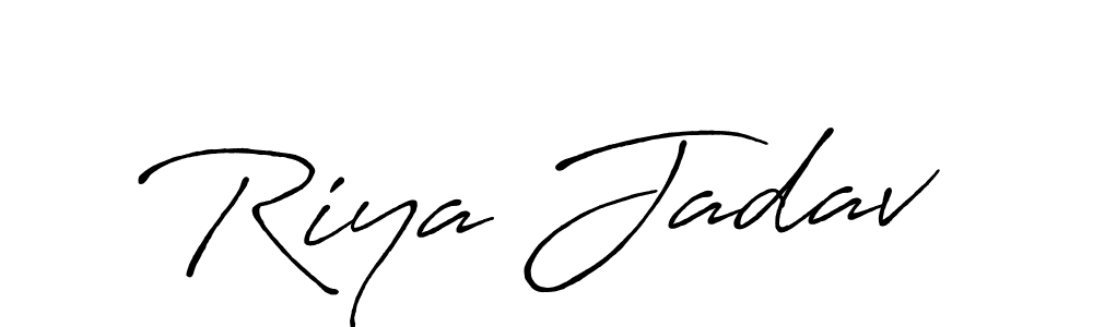 Make a beautiful signature design for name Riya Jadav. With this signature (Antro_Vectra_Bolder) style, you can create a handwritten signature for free. Riya Jadav signature style 7 images and pictures png