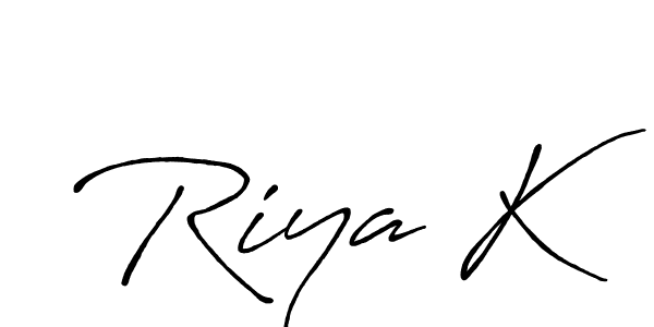 It looks lik you need a new signature style for name Riya K. Design unique handwritten (Antro_Vectra_Bolder) signature with our free signature maker in just a few clicks. Riya K signature style 7 images and pictures png