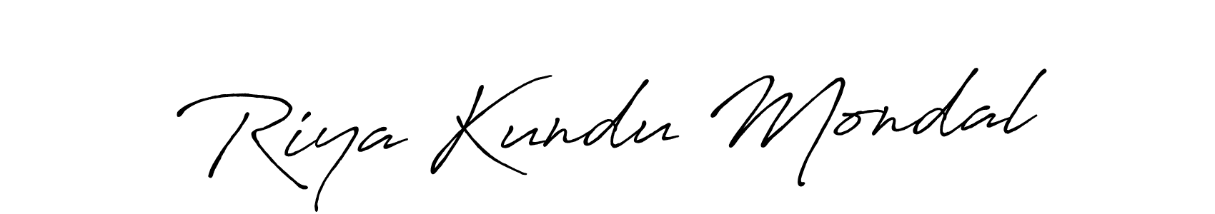 Also we have Riya Kundu Mondal name is the best signature style. Create professional handwritten signature collection using Antro_Vectra_Bolder autograph style. Riya Kundu Mondal signature style 7 images and pictures png