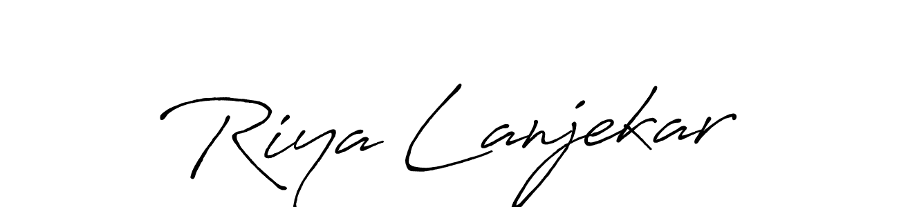It looks lik you need a new signature style for name Riya Lanjekar. Design unique handwritten (Antro_Vectra_Bolder) signature with our free signature maker in just a few clicks. Riya Lanjekar signature style 7 images and pictures png